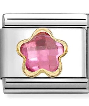 Charms NOMINATION 18K Różowa cyrkonia kwiatek Gold.jpg